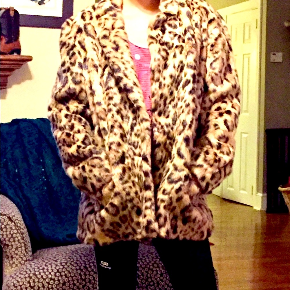 ANIMAL Dope A$$ very VINTAGE AS IS sz 6-8 leopard print jacket